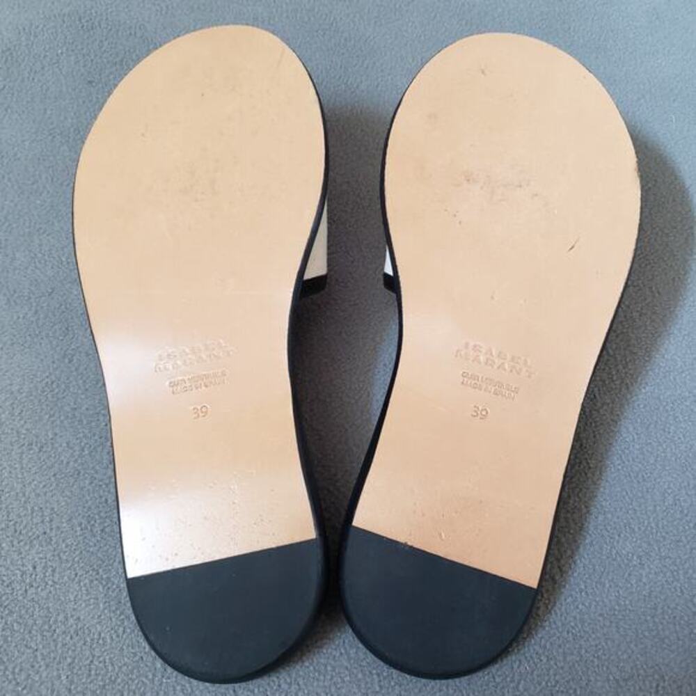 Isabel‎ Marant Vikee Slides in Ecru & Black Size 39/9 Casual Designer - Picture 11 of 16